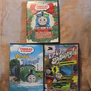 Thomas & Friends Festive DVD Trio - Red, Green, Blue Covers